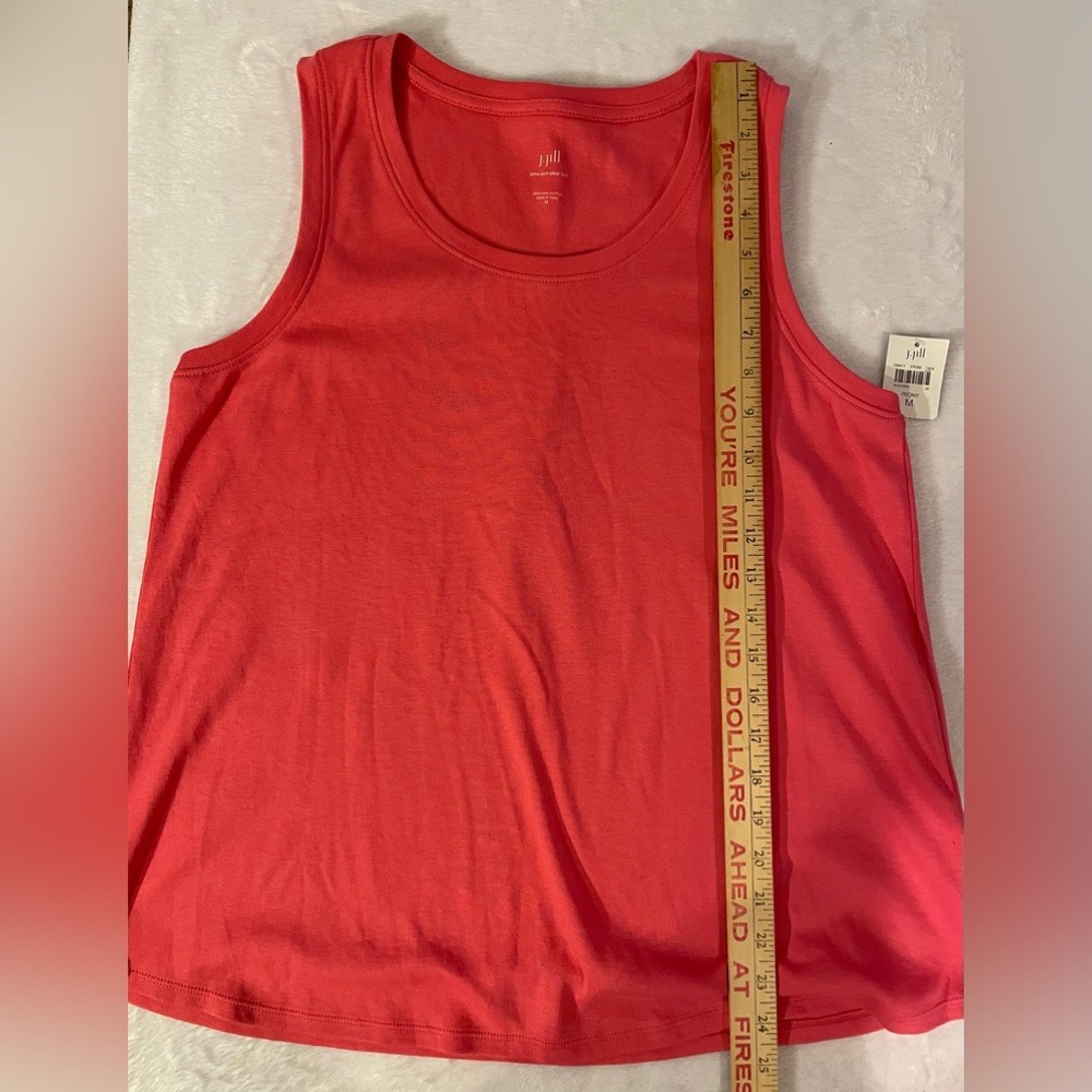 NWT J Jill Pima back-pleat tank, size medium, peony color - Picture 3 of 4